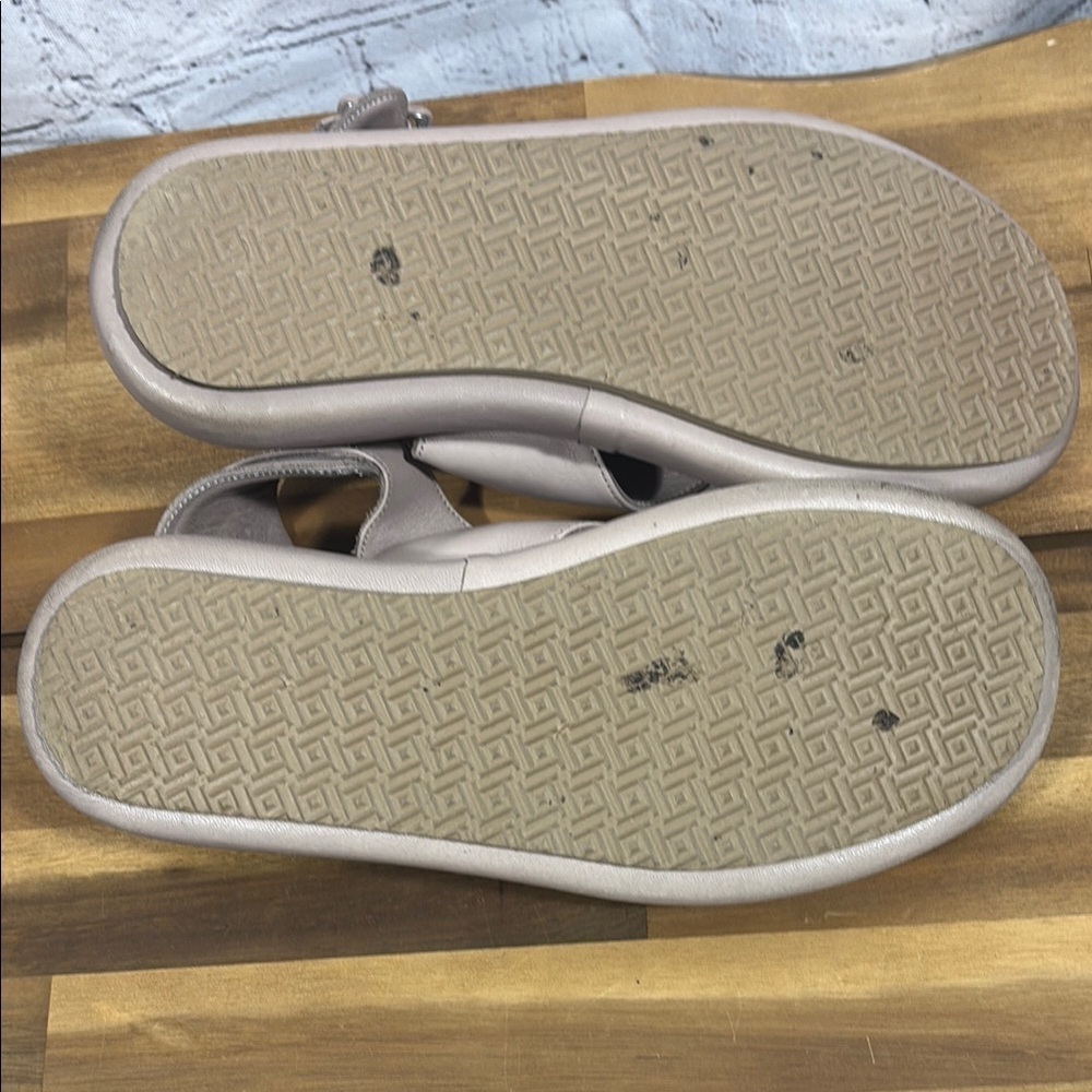 All Black Brand Taupe Sandals with Cushioned Sole and Crisscross Straps - Picture 12 of 14